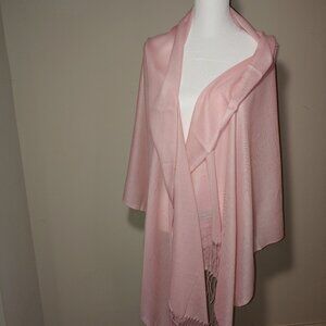 New Cashmere Fringed Scarf Pink Blush Unbranded OS